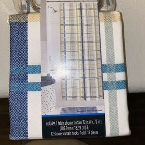 Mainstays Fabric Shower Curtain with Hooks